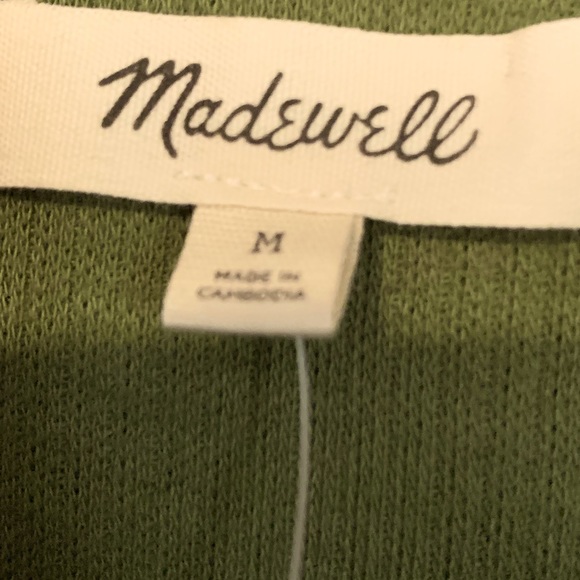 Madewell Green Top with Tie Accent at waist. Size Medium. - Picture 4 of 5